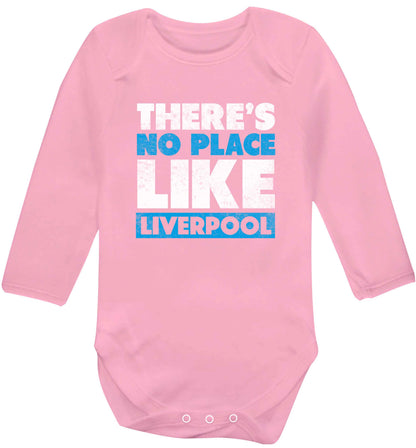 There's no place like Liverpool baby vest long sleeved pale pink 6-12 months