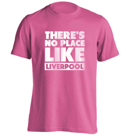 There's no place like Liverpool adults unisex pink Tshirt 2XL