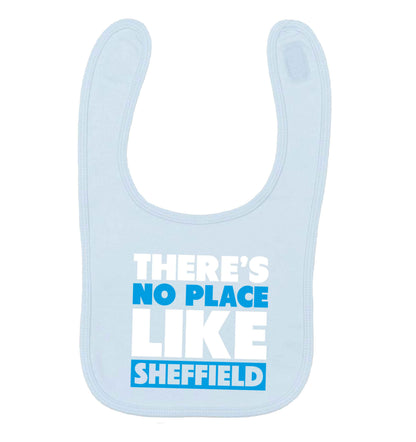 There's no place like Sheffield pale blue baby bib