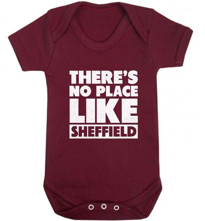 There's no place like Sheffield baby vest maroon 18-24 months
