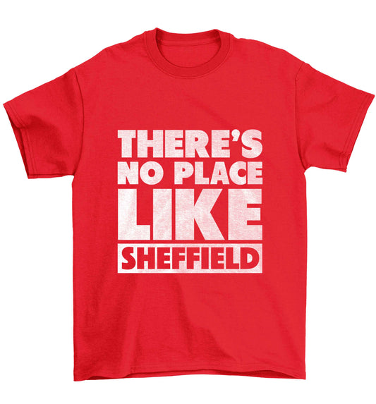 There's no place like Sheffield Children's red Tshirt 12-13 Years
