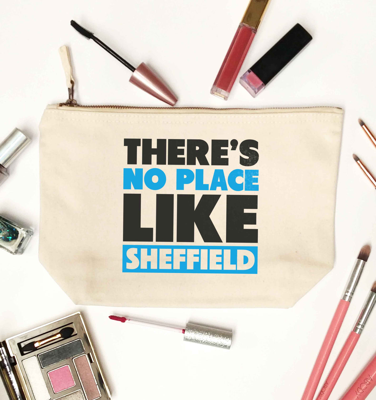 There's no place like Sheffield natural makeup bag