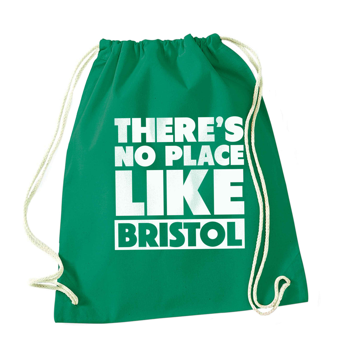 There's no place like Bristol green drawstring bag