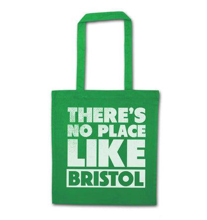 There's no place like Bristol green tote bag