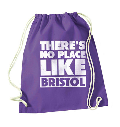 There's no place like Bristol purple drawstring bag