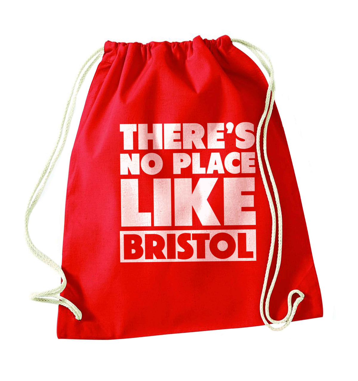 There's no place like Bristol red drawstring bag 