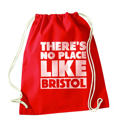 There's no place like Bristol red drawstring bag 