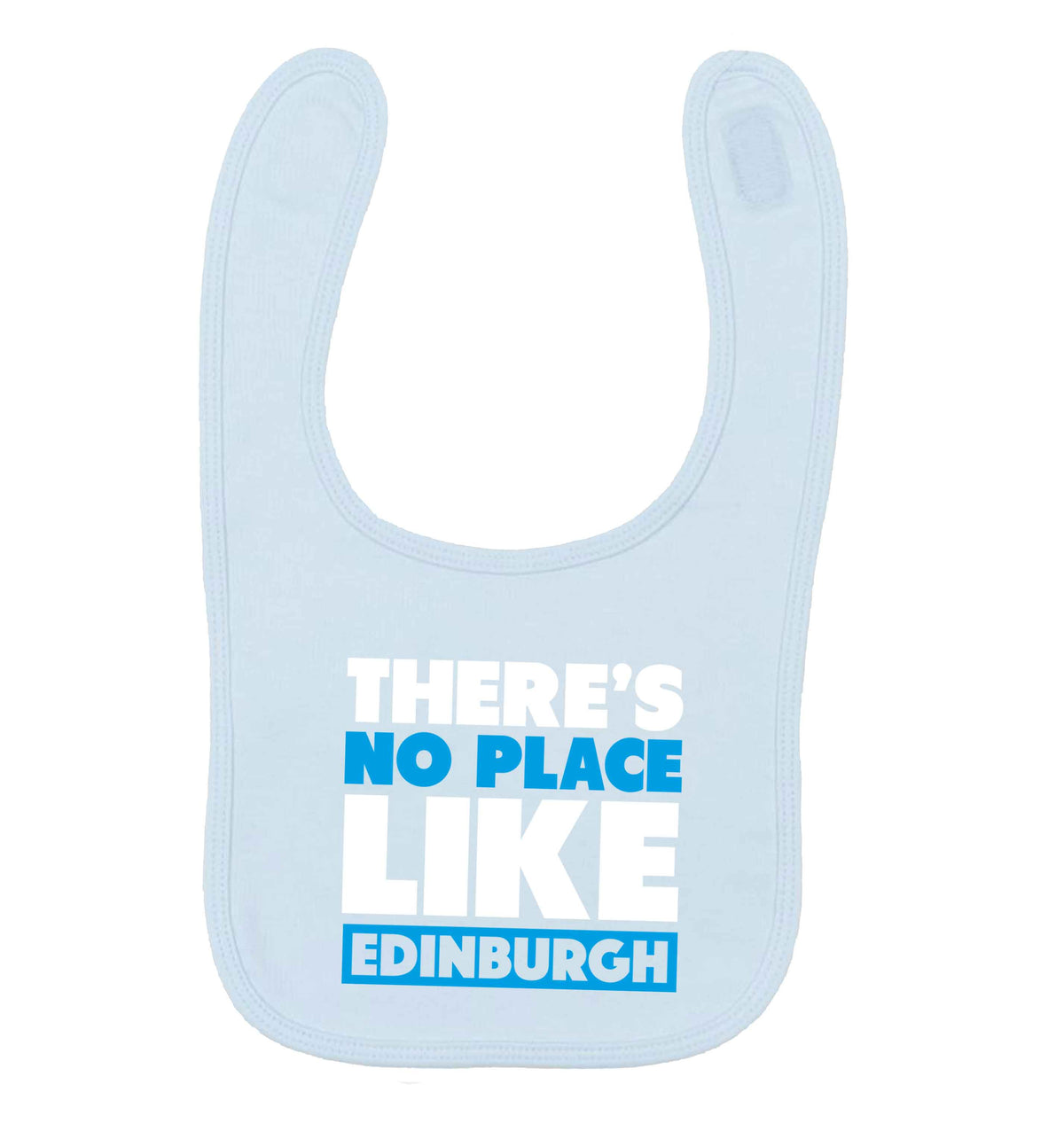 There's no place like Edinburgh pale blue baby bib
