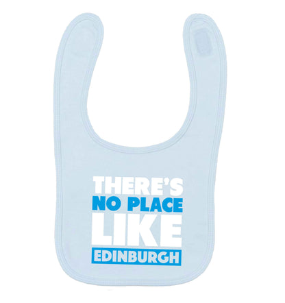 There's no place like Edinburgh pale blue baby bib