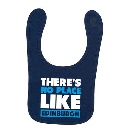 There's no place like Edinburgh navy baby bib