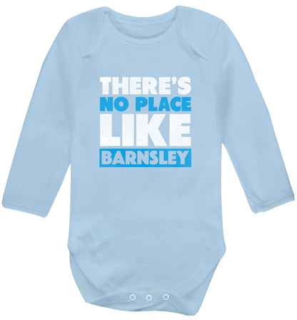 There's No Place Like Barnsley baby vest long sleeved pale blue 6-12 months