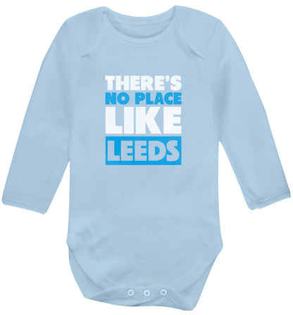 There's no place like Leeds baby vest long sleeved pale blue 6-12 months
