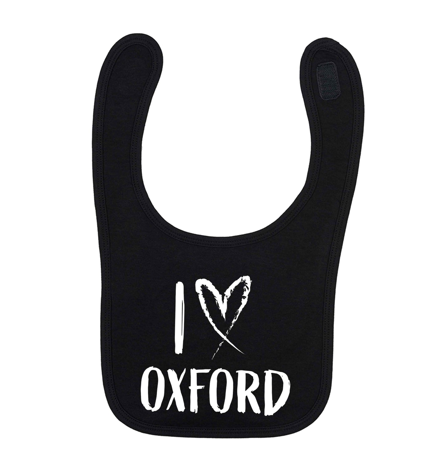 I love Oxford black baby bib