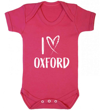 I love Oxford baby vest dark pink 18-24 months