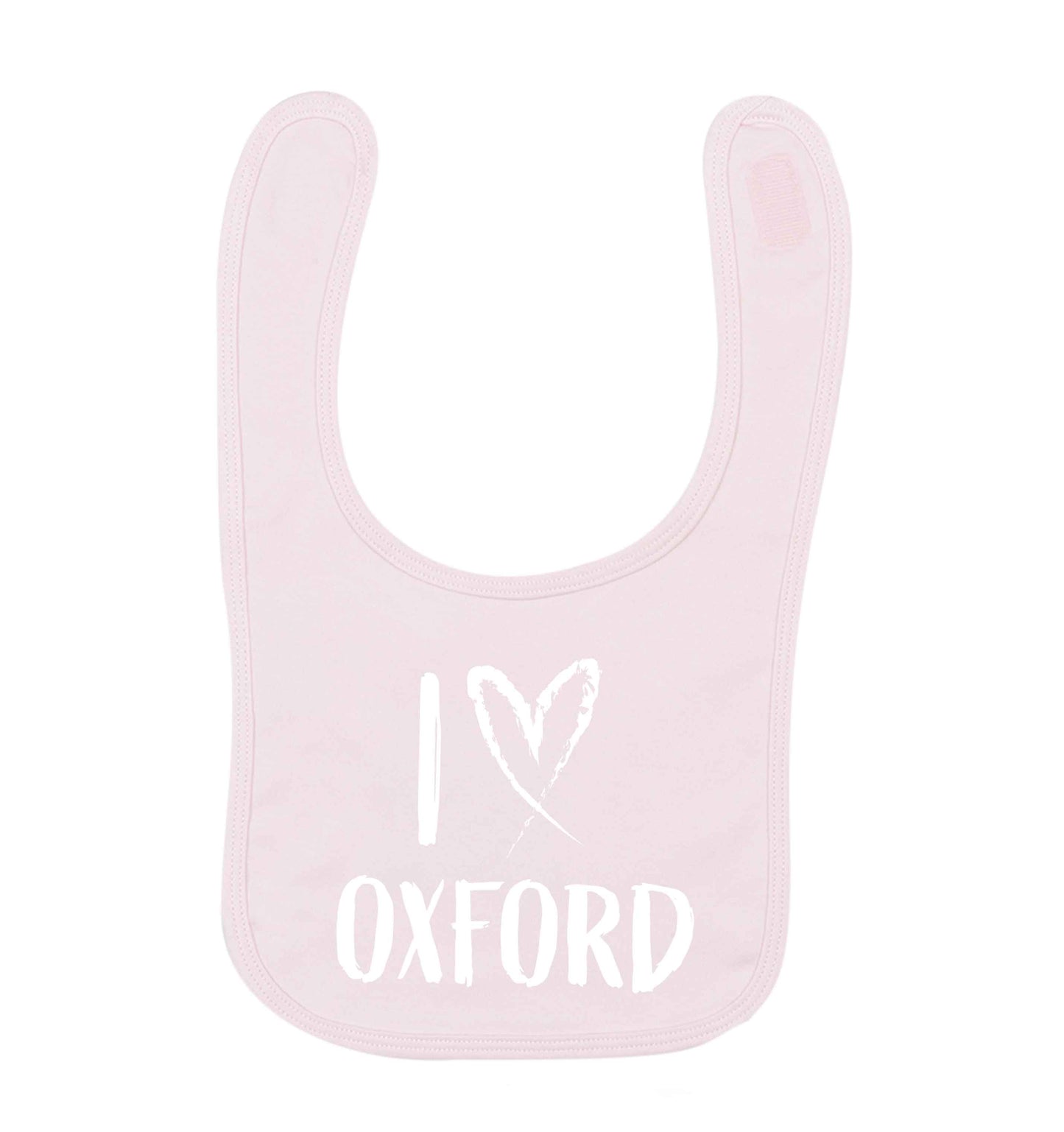 I love Oxford pale pink baby bib