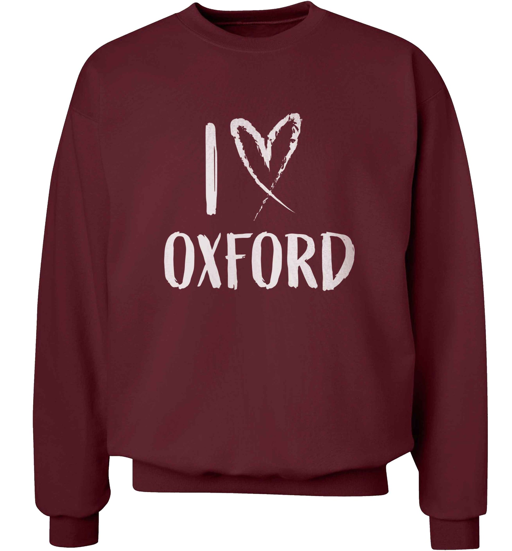 I love Oxford adult's unisex maroon sweater 2XL