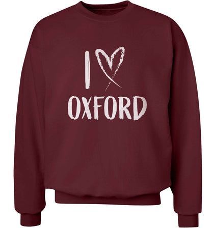 I love Oxford adult's unisex maroon sweater 2XL