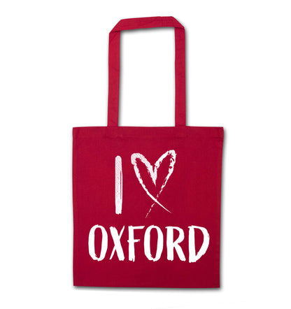 I love Oxford red tote bag