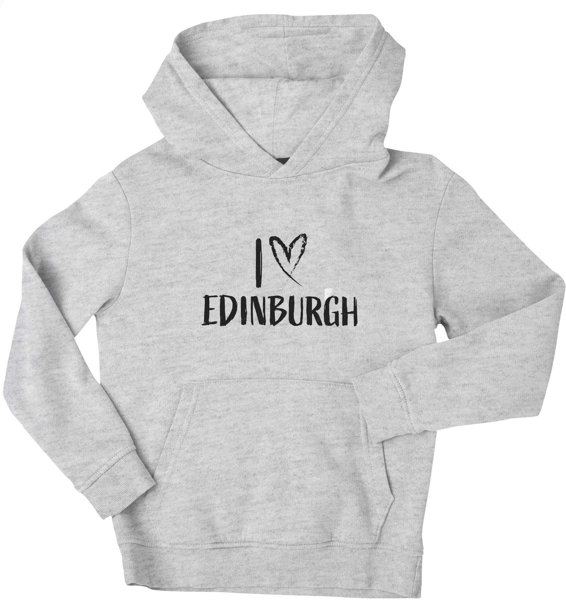 I love Edinburgh children's grey hoodie 12-13 Years