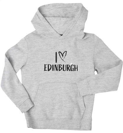 I love Edinburgh children's grey hoodie 12-13 Years