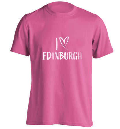 I love Edinburgh adults unisex pink Tshirt 2XL