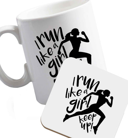 10 oz Favourite Type Pan Pancake ceramic mug and coaster set right handed