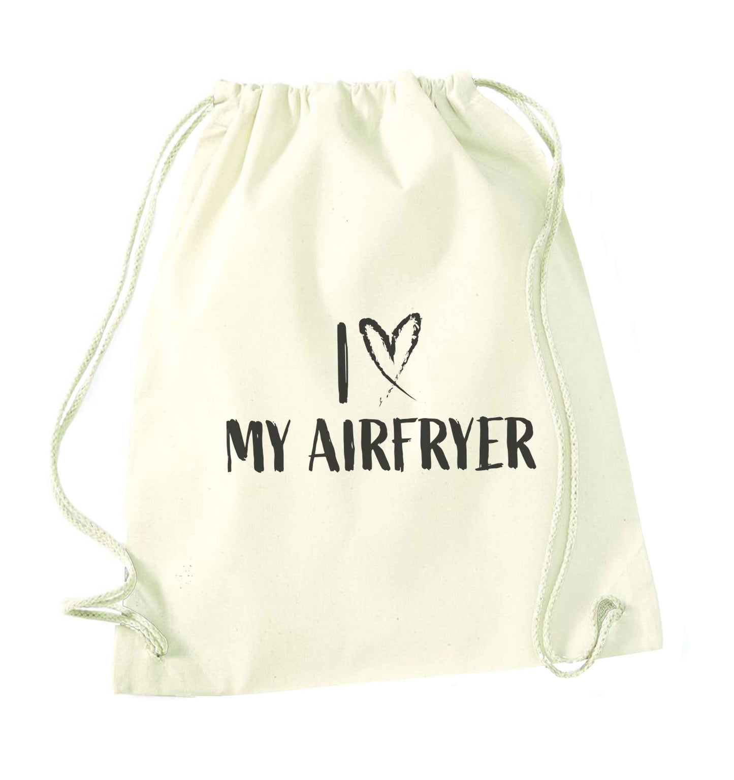 I love my airfryernatural drawstring bag