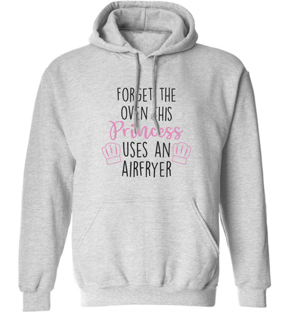 Forget the oven this princess uses an airfryeradults unisex grey hoodie 2XL