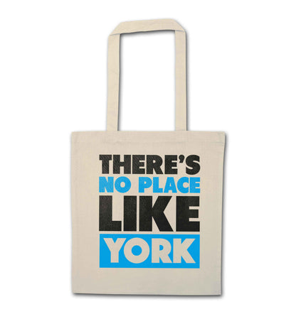 There's no place like york natural tote bag