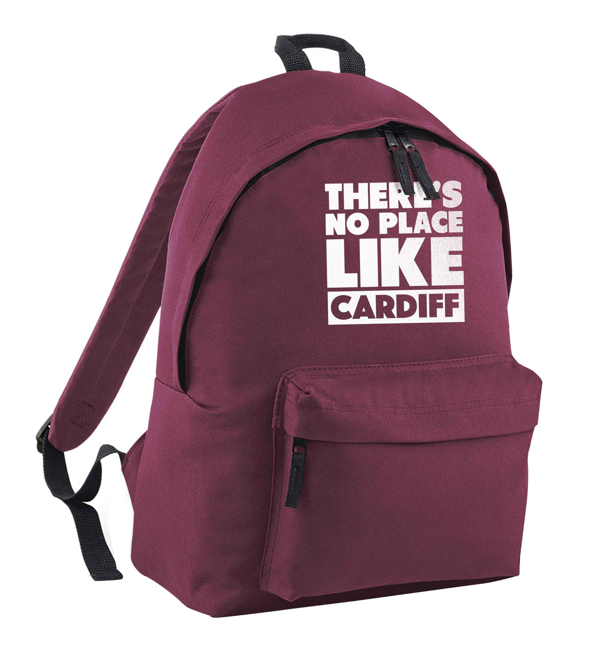 There's no place like Cardiff maroon children's backpack