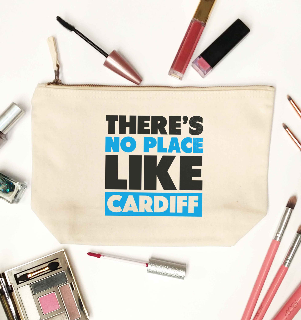 There's no place like Cardiff natural makeup bag