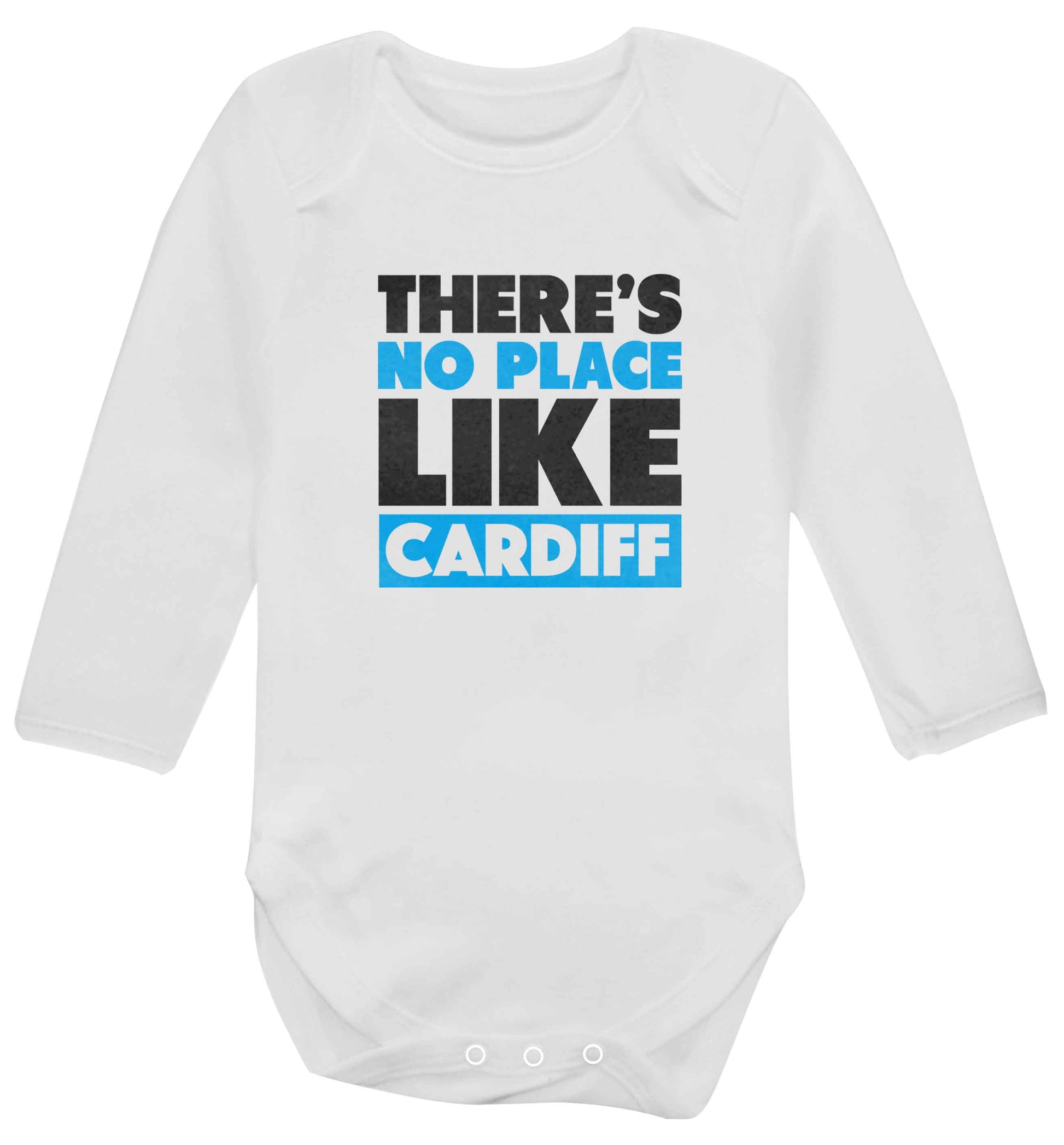 There's no place like Cardiff baby vest long sleeved white 6-12 months