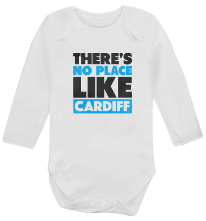 There's no place like Cardiff baby vest long sleeved white 6-12 months