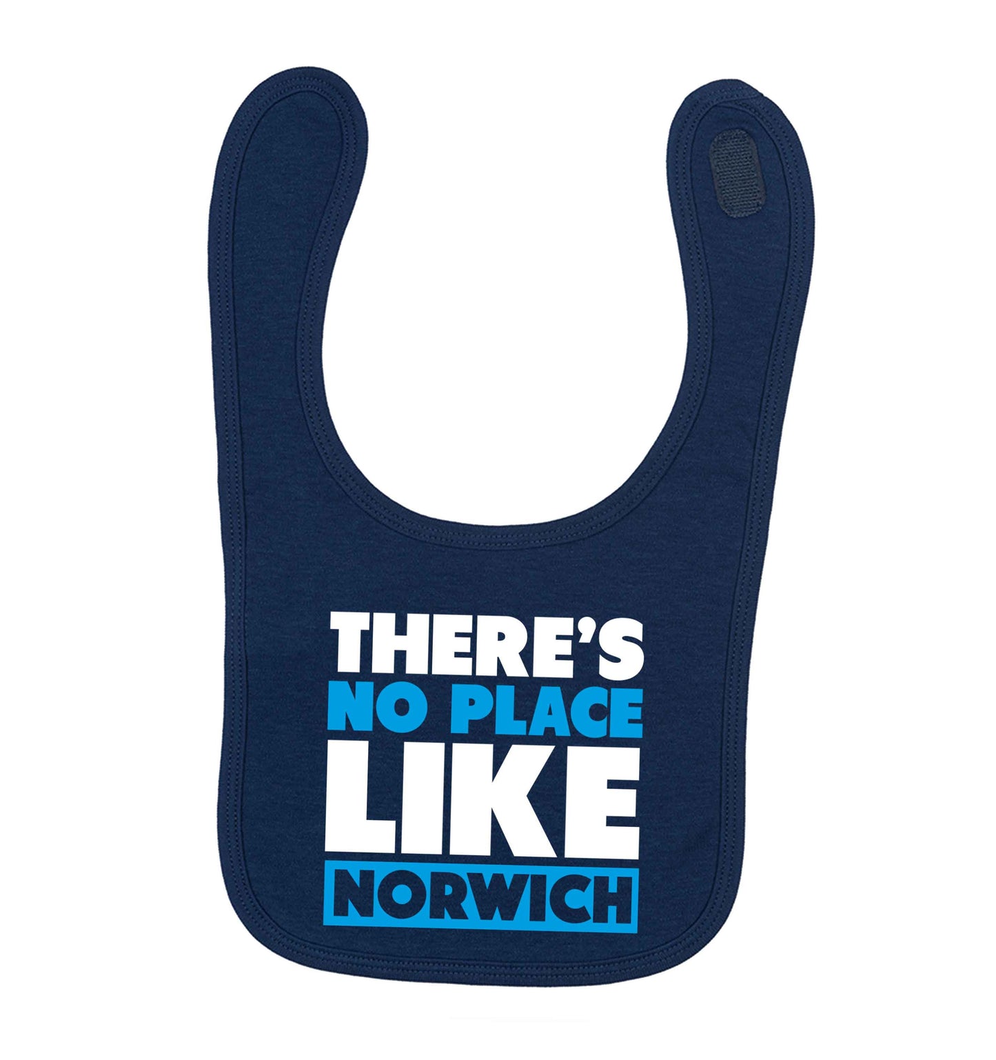 There's no place like Norwich navy baby bib