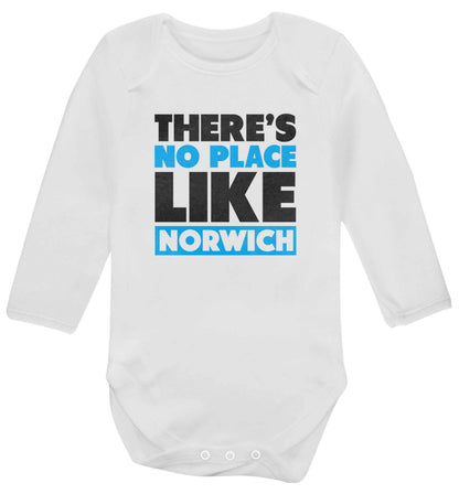 There's no place like Norwich baby vest long sleeved white 6-12 months