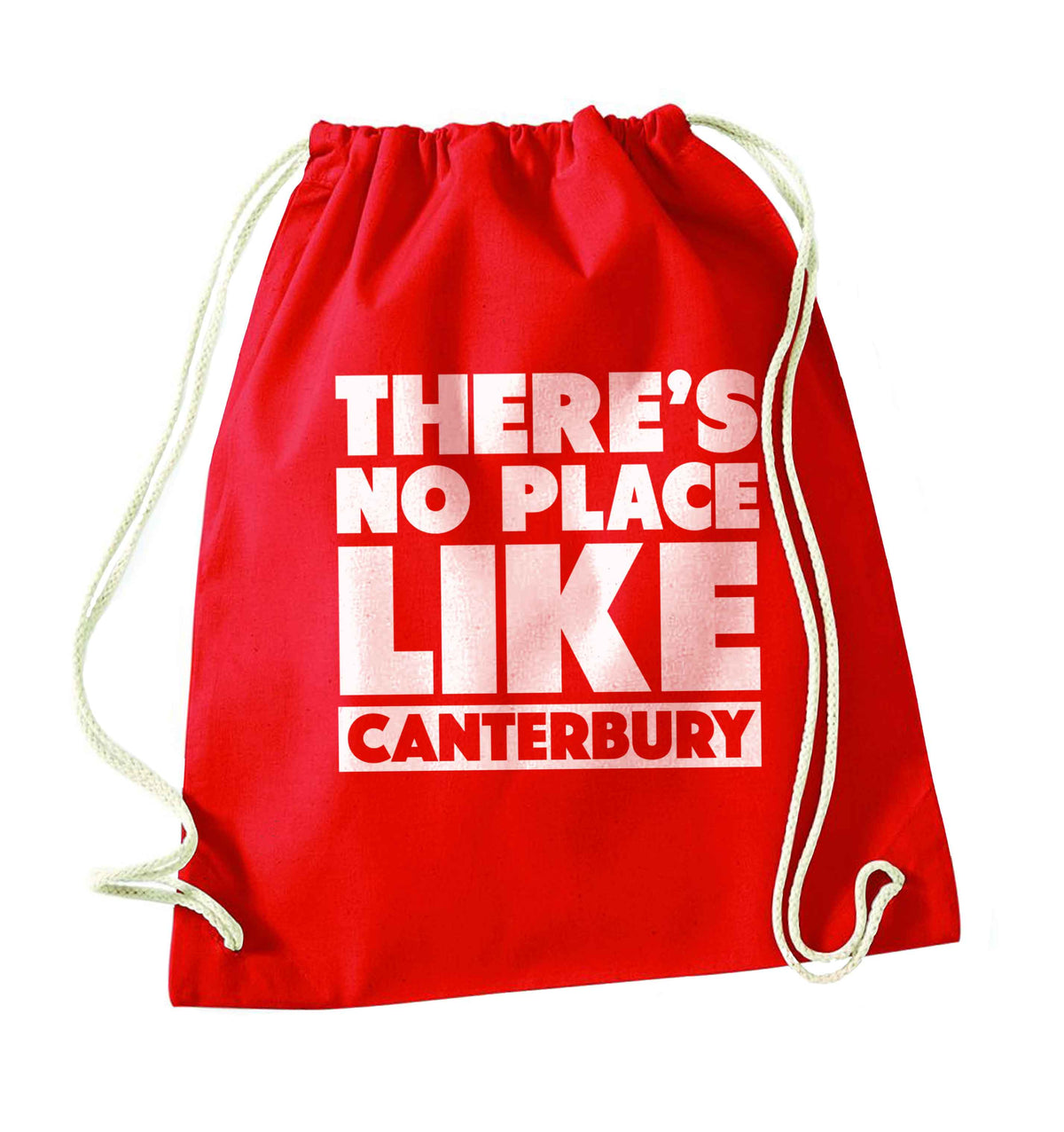 There's no place like Canterbury red drawstring bag 