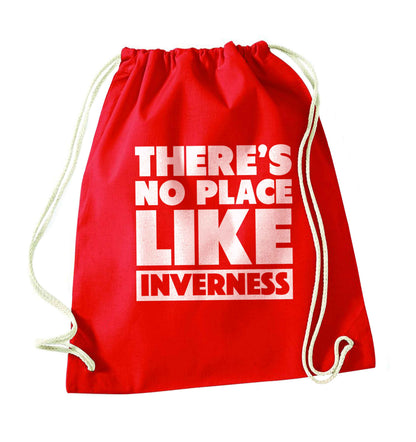 There's no place like Inverness red drawstring bag 