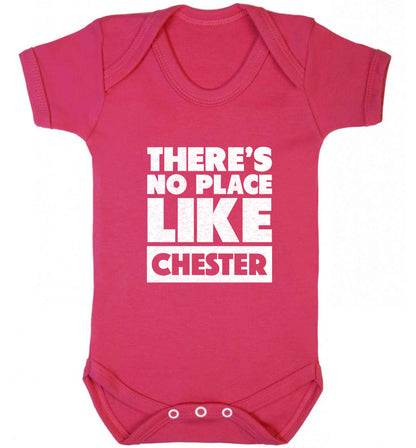 There's no place like Chester baby vest dark pink 18-24 months