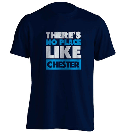 There's no place like Chester adults unisex navy Tshirt 2XL
