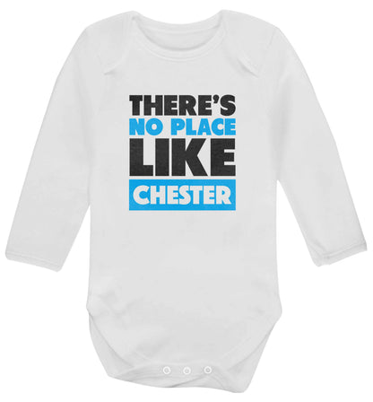 There's no place like Chester baby vest long sleeved white 6-12 months
