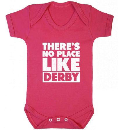 There's no place like Derby baby vest dark pink 18-24 months