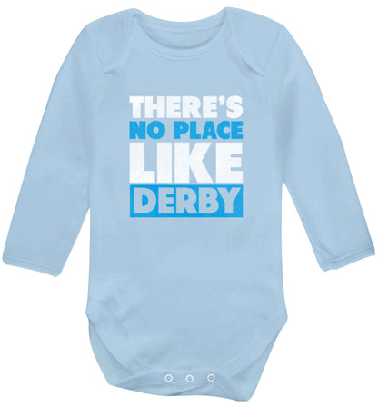 There's no place like Derby baby vest long sleeved pale blue 6-12 months