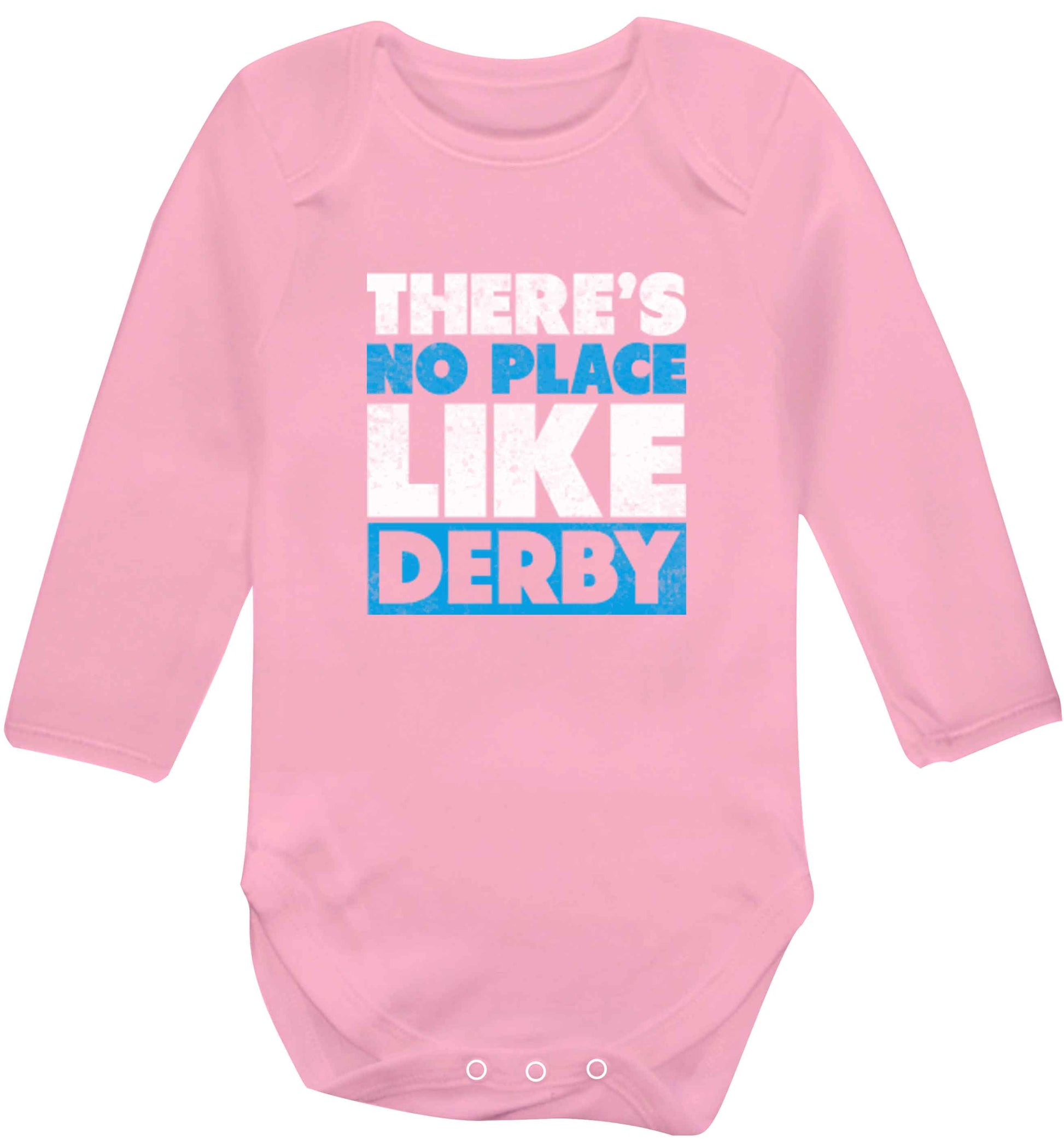 There's no place like Derby baby vest long sleeved pale pink 6-12 months