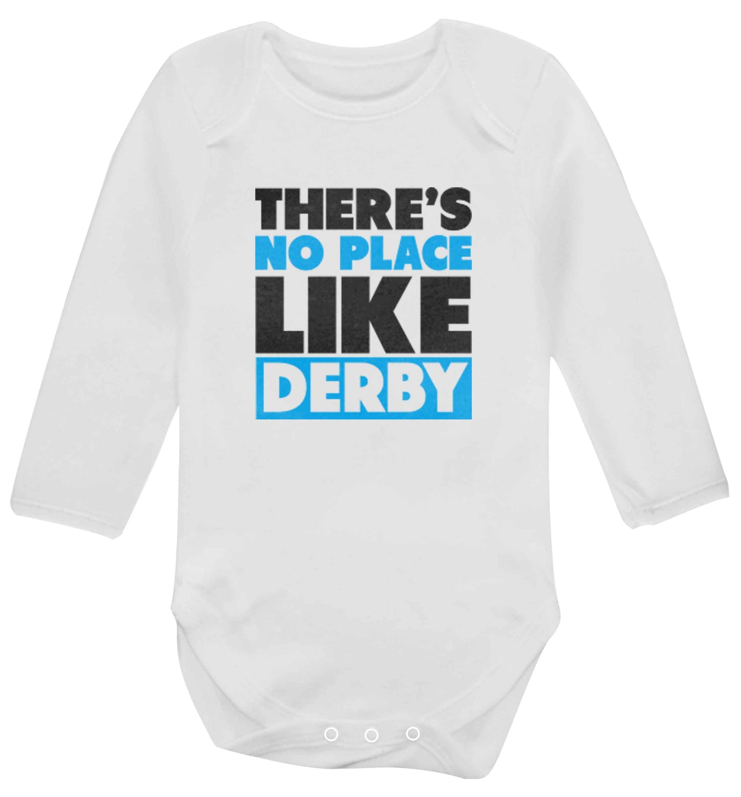 There's no place like Derby baby vest long sleeved white 6-12 months