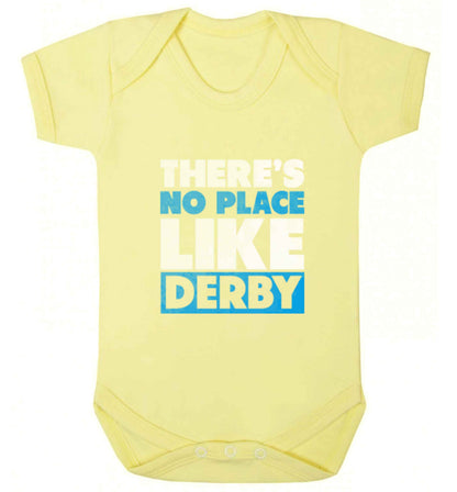 There's no place like Derby baby vest pale yellow 18-24 months