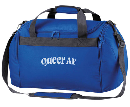 Queer AF royal blue holdall / duffel bag