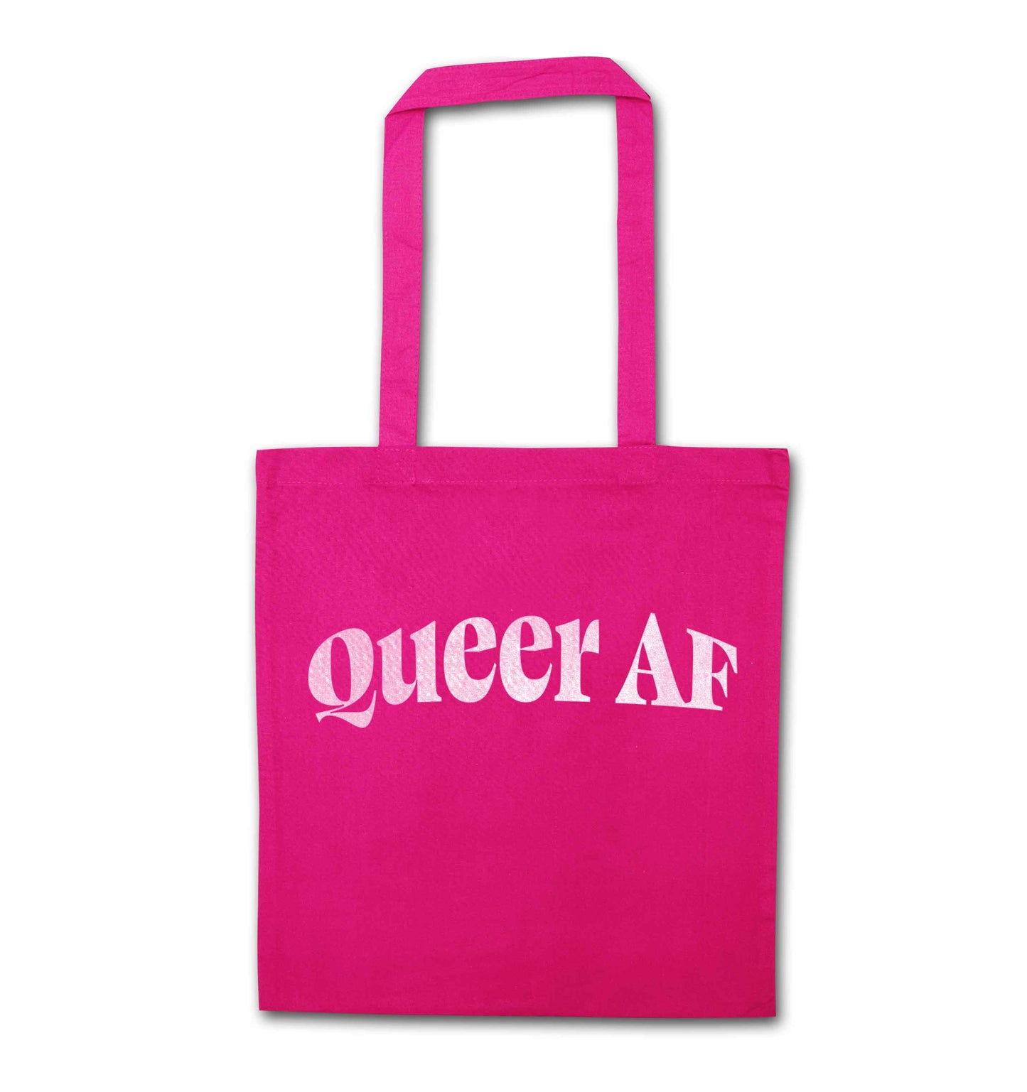 Queer AF pink tote bag