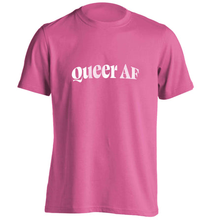 Queer AF adults unisex pink Tshirt 2XL
