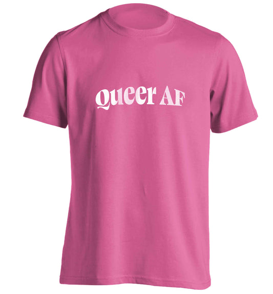 Queer AF adults unisex pink Tshirt 2XL