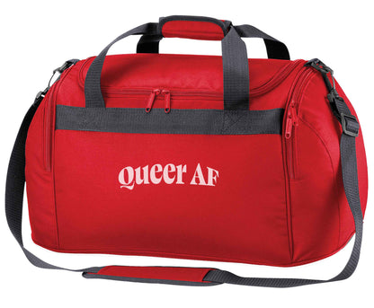 Queer AF red holdall / duffel bag